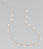 From the Ippolita Rosé Collection. A long, graceful chain sprinkled with delicate discs of 18k gold and sterling silver, richly finished with the subtle glow of 18k rose goldplating. An alloy of 18K gold and sterling silver plated with 18K rose gold Length, about 37 Lobster clasp Imported