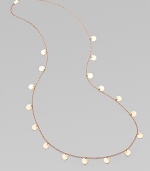 From the Ippolita Rosé Collection. A long, graceful chain sprinkled with delicate discs of 18k gold and sterling silver, richly finished with the subtle glow of 18k rose goldplating. An alloy of 18K gold and sterling silver plated with 18K rose gold Length, about 37 Lobster clasp Imported