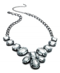 Show off your glamorous side with this statement necklace from Bar III. It's crafted from silver-tone and hematite-tone mixed metal with acrylic crystal stones for an elegant touch. Approximate length: 31 inches + 2-inch extender. Approximate drop: 1/4 inch. Show off your glamorous side with this statement necklace from Bar III. It's crafted from silver-tone and hematite-tone mixed metal with acrylic crystal stones for an elegant touch. Approximate length: 31 inches + 2-inch extender. Approximate drop: 1/4 inch.