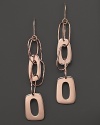 Ippolita lends a modern, geometric look with the Mosaico earrings, rendered in polished rosegold.