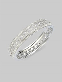 EXCLUSIVELY AT SAKS. From the Eden II Collection. A dazzling array of sparkling crystals in an art deco-inspired design.Crystal Rhodium plated Diameter, about 2½ Width, about ½ Hinged opening Push lock clasp Imported EXCLUSIVELY AT SAKS. From the Eden II Collection. A dazzling array of sparkling crystals in an art deco-inspired design.Crystal Rhodium plated Diameter, about 2½ Width, about ½ Hinged opening Push lock clasp Imported