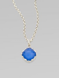 From the Silver Pop Superstud Collection. A large faceted blue agate with clear quartz in polished sterling silver on a link chain. Polished sterling silver Blue agate Lobster clasp closure Length, about 18 Imported From the Silver Pop Superstud Collection. A large faceted blue agate with clear quartz in polished sterling silver on a link chain. Polished sterling silver Blue agate Lobster clasp closure Length, about 18 Imported