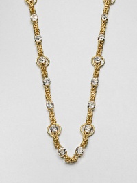 From the Striking Gold Collection. Sparking, faceted stone stations on a long, sturdy link chain. GlassGoldtoneLength, about 40Lobster clasp closureImported From the Striking Gold Collection. Sparking, faceted stone stations on a long, sturdy link chain. GlassGoldtoneLength, about 40Lobster clasp closureImported