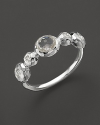Diamonds and clear quartz mingle on a sterling silver band. By Ippolita. Diamonds and clear quartz mingle on a sterling silver band. By Ippolita.