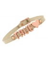 Show your true feelings. This mini affirmation bracelet from BCBGeneration, crafted from nude PVC and rose gold-tone mixed metal, is an accessory you're sure to love. Approximate length: 8 inches. Approximate diameter: 2-1/2 inches.