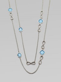 From the Infinity Collection. A long delicate sterling silver strand is accented with blue topaz stones.Blue topaz Sterling silver Length, about 46 Toggle clasp Imported From the Infinity Collection. A long delicate sterling silver strand is accented with blue topaz stones.Blue topaz Sterling silver Length, about 46 Toggle clasp Imported