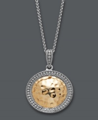 A striking silhouette. Giani Bernini's elegant pendant features a chic, circular shape and hammered and beaded design. Set in 24k gold over sterling silver and sterling silver. Approximate length: 18 inches. Approximate drop: 1 inch. A striking silhouette. Giani Bernini's elegant pendant features a chic, circular shape and hammered and beaded design. Set in 24k gold over sterling silver and sterling silver. Approximate length: 18 inches. Approximate drop: 1 inch.