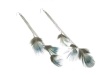 Blue/Green/Brown Dangle Feather Earrings