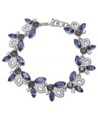 Carolee sets off this flex bracelet with tiny navettes mingling with glass stones to a stunning effect. Crafted from silver-tone mixed metal, the bracelet makes for a sparkling addition to your evening. Approximate length: 7-1/2 inches. Carolee sets off this flex bracelet with tiny navettes mingling with glass stones to a stunning effect. Crafted from silver-tone mixed metal, the bracelet makes for a sparkling addition to your evening. Approximate length: 7-1/2 inches.