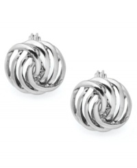 Dream weavers. These cute button earrings from Charter Club feature an openwork, woven design for a classic appearance. Crafted in silver tone mixed metal. Approximate drop: 5/8 inch. Dream weavers. These cute button earrings from Charter Club feature an openwork, woven design for a classic appearance. Crafted in silver tone mixed metal. Approximate drop: 5/8 inch.