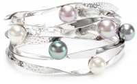 Majorica 10mm Round Multi-Pearls on Ribbon Cuff Bracelet Majorica 10mm Round Multi-Pearls on Ribbon Cuff Bracelet