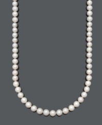Elevate your look with elegance in longer lengths. This strand of pearls by Belle de Mer features AA+ cultured freshwater pearls with a 14k gold clasp. Approximate length: 30 inches. Elevate your look with elegance in longer lengths. This strand of pearls by Belle de Mer features AA+ cultured freshwater pearls with a 14k gold clasp. Approximate length: 30 inches.