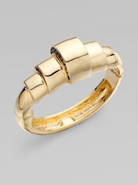A unique piece with side pewter washed black lizard inlays. 14K goldplated brass Magnetic closure Diameter, about 2¼ Made in USA A unique piece with side pewter washed black lizard inlays. 14K goldplated brass Magnetic closure Diameter, about 2¼ Made in USA