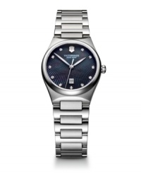 The precision and durability you've come to love from Victorinox Swiss Army blends seamlessly with shimmering diamond accents to make a truly elegant Victoria collection watch. The precision and durability you've come to love from Victorinox Swiss Army blends seamlessly with shimmering diamond accents to make a truly elegant Victoria collection watch.
