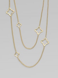 From the Quatrefoil Collection. A long, elegant chain of 18k yellow gold accented with geometrical shapes.18k yellow gold Length, about 42 Lobster clasp Imported