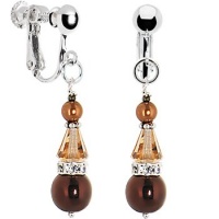 Handcrafted Bronze Pearl Captivation Clip Earrings MADE WITH SWAROVSKI ELEMENTS Handcrafted Bronze Pearl Captivation Clip Earrings MADE WITH SWAROVSKI ELEMENTS