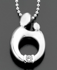 A touching depiction of the love between a mother and infant. Pendant crafted in sterling silver with a round-cut diamond accent. Approximate length: 18 inches. Approximate drop: 1/2 inch. A touching depiction of the love between a mother and infant. Pendant crafted in sterling silver with a round-cut diamond accent. Approximate length: 18 inches. Approximate drop: 1/2 inch.