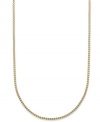 A simple chain adds a ton of dimension. Giani Bernini's intricate box chain is crafted in 24k gold over sterling silver. Approximate length: 20 inches.