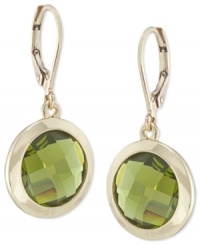 Circle important dates on your event calendar -- these chic drop earrings from Carolee will have you ready to party! With a round-cut plastic stone set at the center. Crafted in 12k gold-plated mixed metal. Approximate drop: 1-1/4 inches. Circle important dates on your event calendar -- these chic drop earrings from Carolee will have you ready to party! With a round-cut plastic stone set at the center. Crafted in 12k gold-plated mixed metal. Approximate drop: 1-1/4 inches.