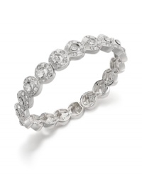 Inspired by an heirloom. Charter Club's vintage-style stretch bracelet shines with the addition of sparkling glass accents in silver tone mixed metal. Approximate diameter: 2 inches. Inspired by an heirloom. Charter Club's vintage-style stretch bracelet shines with the addition of sparkling glass accents in silver tone mixed metal. Approximate diameter: 2 inches.