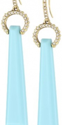 ABS By Allen Schwartz Tropic Traveler Gold-Tone Linear Turquoise Color Earrings ABS By Allen Schwartz Tropic Traveler Gold-Tone Linear Turquoise Color Earrings