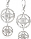 ELLE Jewelry Reflections 2Drop Kaleidoscope Pattern Sterling Silver Earrings