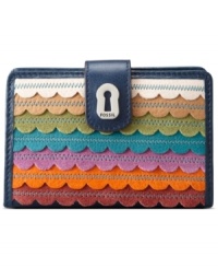 Keep everything you need right at your fingertips with this ultra organized wallet by Fossil. Offered in a variety of eye-catching designs, choosing just one is no easy task! Keep everything you need right at your fingertips with this ultra organized wallet by Fossil. Offered in a variety of eye-catching designs, choosing just one is no easy task!