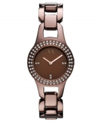 Indulge in the rich tones and sparkling glitz of this AX Armani Exchange timepiece. Indulge in the rich tones and sparkling glitz of this AX Armani Exchange timepiece.