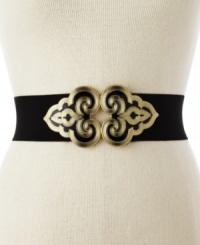 Details make a difference and this diva-worthy design from Style&co. is a stunner. An ornate, scrolling buckle dresses up the comfortable stretch shape that accents everything from dresses to favorite knits. Details make a difference and this diva-worthy design from Style&co. is a stunner. An ornate, scrolling buckle dresses up the comfortable stretch shape that accents everything from dresses to favorite knits.