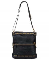 Give your look some urban attitude with this hipster-cool crossbody from The Sak. Soft leather is accented with antiqued brass hardware, while the convertible shape goes from crossbody to clutch to shoulder bag in a click. Give your look some urban attitude with this hipster-cool crossbody from The Sak. Soft leather is accented with antiqued brass hardware, while the convertible shape goes from crossbody to clutch to shoulder bag in a click.
