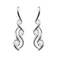 1/5 ct. tw. Diamond Sirena Fashion Earrings in 14K White Gold 1/5 ct. tw. Diamond Sirena Fashion Earrings in 14K White Gold