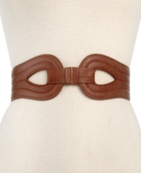 It's a cinch to look chic with this faux leather stretch belt from Style&co. that features detail stitching in a figure-eight design. It's a cinch to look chic with this faux leather stretch belt from Style&co. that features detail stitching in a figure-eight design.