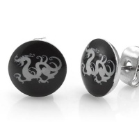 Black Stainless Steel Dragon Stud Earrings for Men Black Stainless Steel Dragon Stud Earrings for Men