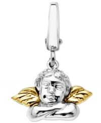 Your very own guardian angel. Add this sterling silver angel with 14k gold wings to your charm collection as a reminder of those looking over you. Approximate drop: 1/2 inch. Your very own guardian angel. Add this sterling silver angel with 14k gold wings to your charm collection as a reminder of those looking over you. Approximate drop: 1/2 inch.