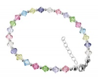 Sterling Silver Multi Crystal Ankle Bracelet Anklet Made with Swarovski Elements Sterling Silver Multi Crystal Ankle Bracelet Anklet Made with Swarovski Elements