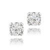 Sterling Silver 1/2ct CZ Stud Earrings, 4mm