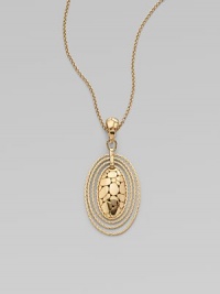 From the Kali Zen Collection. Signature dotted pendant with concentric ovals on a delicate chain link.18K gold Length, about 18 Pendant length, about 2½ Pendant width, about 1 Lobster clasp closure Made in Bali