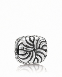 The shifting pattern on this oxidized silver PANDORA charm is reminiscent of changing ocean currents. The shifting pattern on this oxidized silver PANDORA charm is reminiscent of changing ocean currents.
