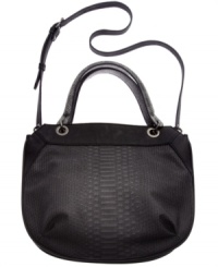 Add some fashionista flair to your everyday outfitting with this chic, snake charmer from RACHEL Rachel Roy. Crafted in faux python-embossed leather with versatile shoulder strap, it's sized-right to meet all your daily demands. Add some fashionista flair to your everyday outfitting with this chic, snake charmer from RACHEL Rachel Roy. Crafted in faux python-embossed leather with versatile shoulder strap, it's sized-right to meet all your daily demands.