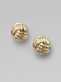 This shiny knotted design is at once classic and fresh.12K goldplated Drop about ½ 14K gold filled posts Imported This shiny knotted design is at once classic and fresh.12K goldplated Drop about ½ 14K gold filled posts Imported