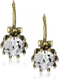 Betsey Johnson Round Crystal with Bow Drop Earrings Betsey Johnson Round Crystal with Bow Drop Earrings