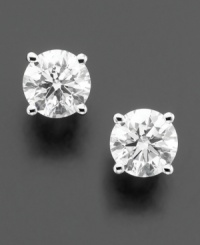 A perfect carat of sparkle to add to your lobes. These scintillating studs include round-cut diamond (1 ct. t.w.) in a shining, polished 18k white gold setting. IGI Certified diamonds. A perfect carat of sparkle to add to your lobes. These scintillating studs include round-cut diamond (1 ct. t.w.) in a shining, polished 18k white gold setting. IGI Certified diamonds.