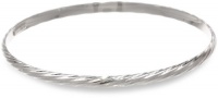 Sterling Silver 4mm Twisted Slip-On Bangle Bracelet Sterling Silver 4mm Twisted Slip-On Bangle Bracelet