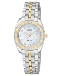 You'll dazzle every hour of the day in this lovely, sparkling watch from Citizen. You'll dazzle every hour of the day in this lovely, sparkling watch from Citizen.