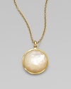 From the Rock Candy® Collection. A beautifully faceted dome of mother-of-pearl set in resplendent 18k gold on a chain link necklace. Mother-of-pearl18k goldLength, about 16 to 18 adjustablePendant size, about ¾ Lobster clasp closureImported 