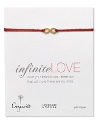 Choose the gift that keeps on giving: Dogeared's crimson bracelet touts an infinity symbol for enduring charm at the wrist. Choose the gift that keeps on giving: Dogeared's crimson bracelet touts an infinity symbol for enduring charm at the wrist.