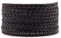 Chan Luu Gunmetal Chain Wrap Bracelet on Pacific Blue Leather Chan Luu Gunmetal Chain Wrap Bracelet on Pacific Blue Leather