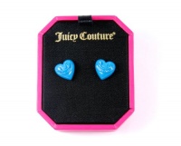 Juicy Couture Dreaming in Color Puffed Heart Stud Earrings Blue Juicy Couture Dreaming in Color Puffed Heart Stud Earrings Blue