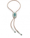 THE LOOKSouthwestern-inspired designTextured sliding oval with turquoise accents Leather braided rope settingTriangle drop details with turquoise accentsSilverplatedTHE MEASUREMENTLength, about 40ORIGINMade in USA