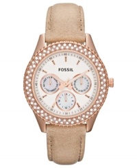 Delicate accents and ladylike colors create a Stella watch from Fossil. Delicate accents and ladylike colors create a Stella watch from Fossil.